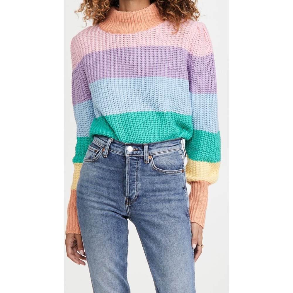 ENGLISH FACTORY Pastel Multi Color Sweater Size M